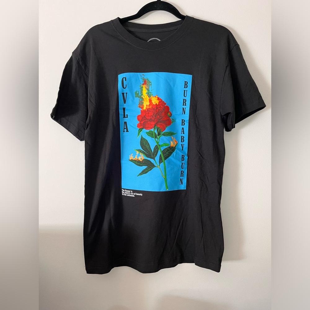 CVLA “Burn Baby Burn” Graphic Tee Unisex T-Shirt Adult Size M. NWOT